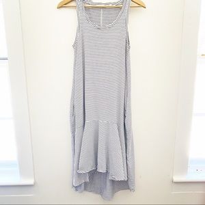 Zara High Low knit striped cotton tank dress Small